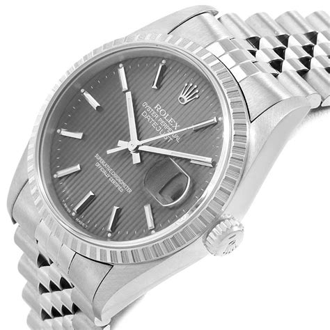 rolex datejust grey tapestry dial|rolex datejust 16220 for sale.